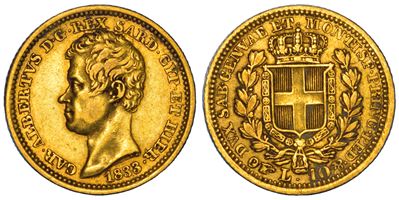 REGNO DI SARDEGNA, 10 Lire 1833, Carlo Alberto di Savoia