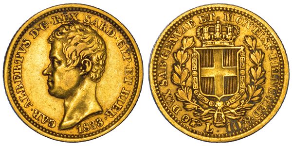 REGNO DI SARDEGNA. CARLO ALBERTO DI SAVOIA, 1831-1849. 10 Lire 1833. Torino.