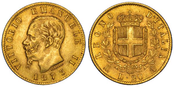 REGNO D'ITALIA. VITTORIO EMANUELE II DI SAVOIA, 1861-1878. 20 Lire 1873. Milano.