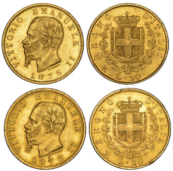 REGNO D'ITALIA. VITTORIO EMANUELE II DI SAVOIA, 1861-1878. Lotto di due monete.