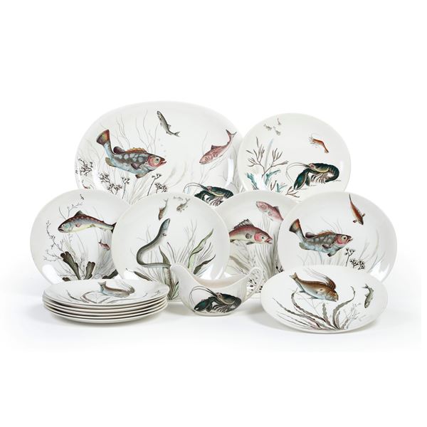Servizio da pesce “Fish”.<BR>Inghilterra, Manifattura Johnson Bros, terzo quarto del XX secolo.<BR>