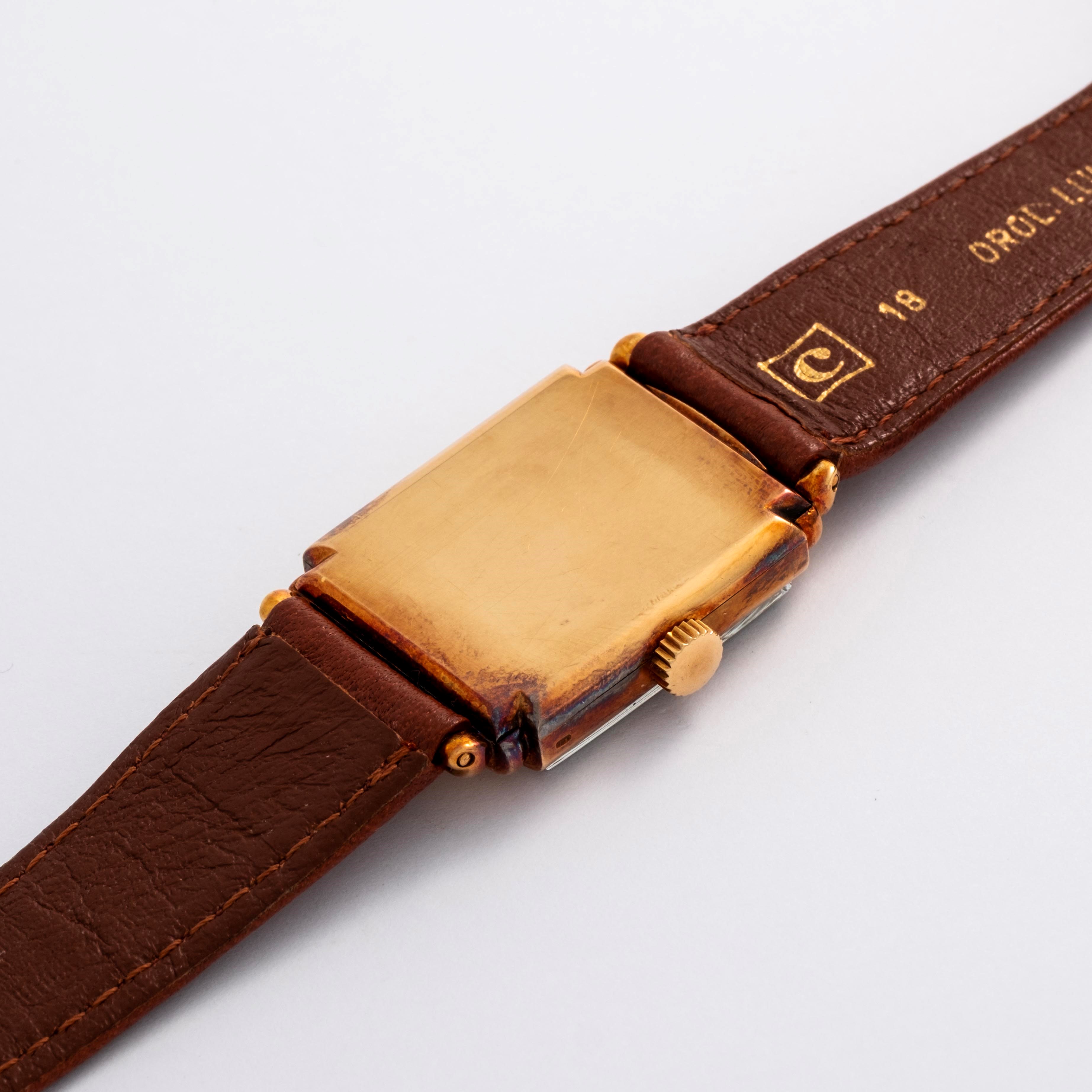 Patek Philippe - Art Déco “Hooded Lugs” – orologio da polso in oro giallo 18k, solo tempo, circa ...