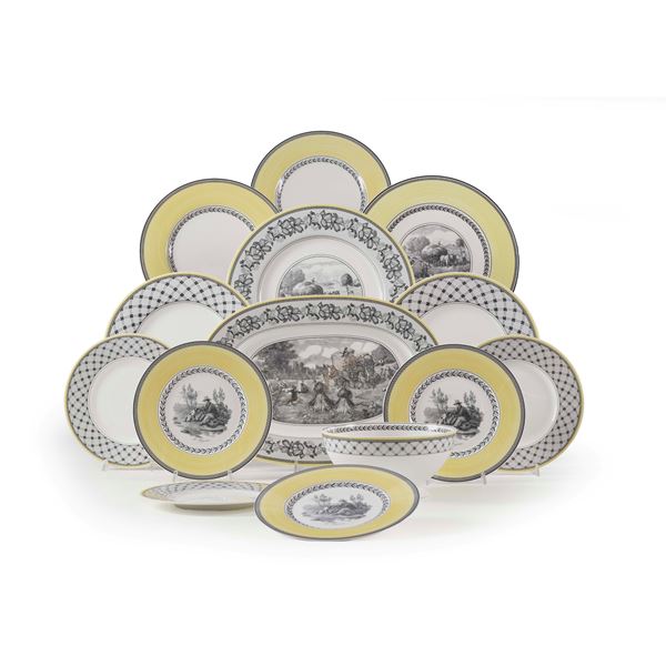 Servizio da tavola composito. Modelli “Audun Fleur” e “Audun Promenade”. Germania, Manifattura Villeroy & Boch, XX secolo.