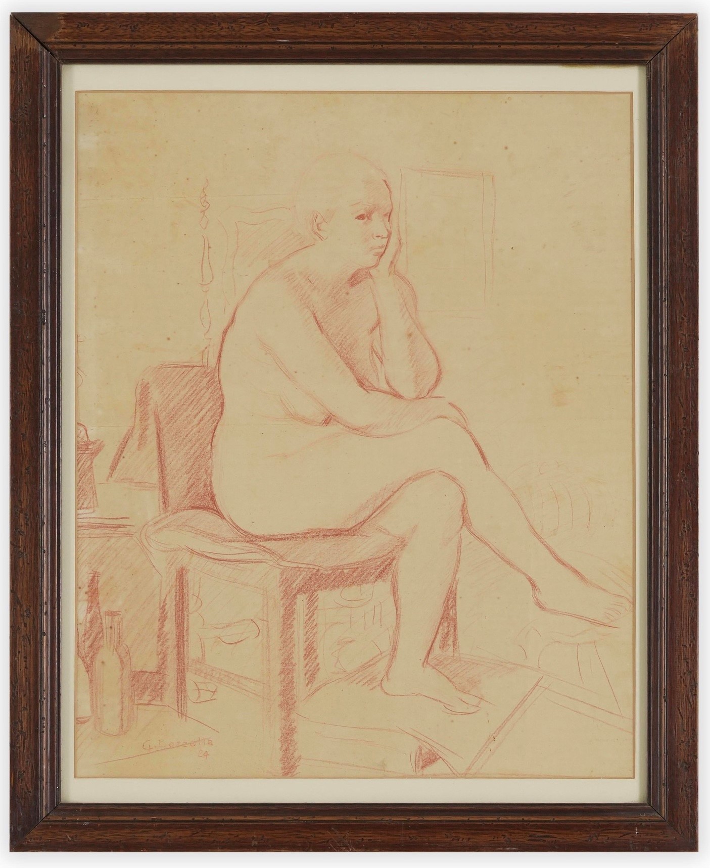 Giuseppe Bozzalla - Nudo femminile seduto