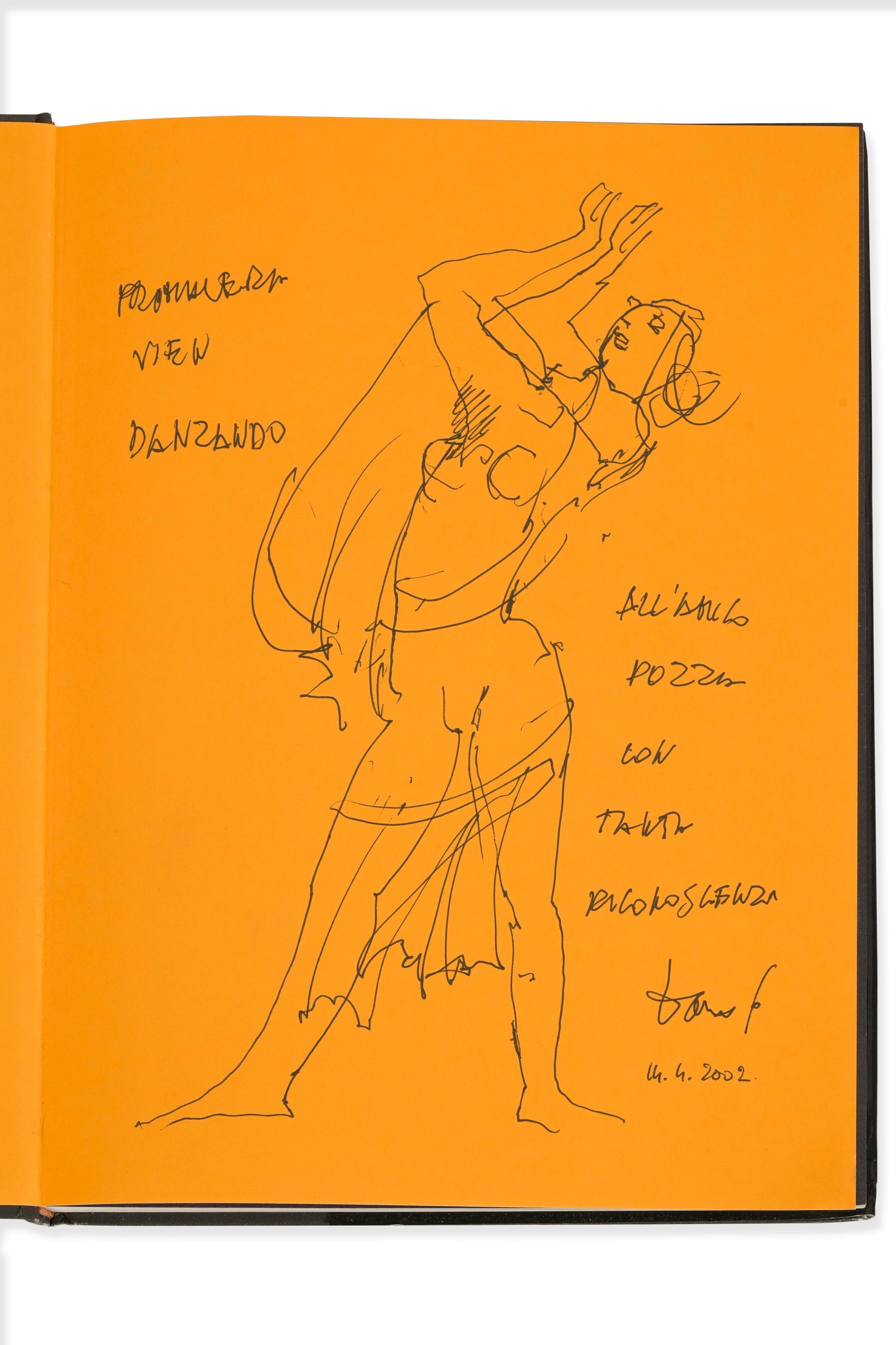 Artful Laughter, libro con disegno autografo in terza di copertina