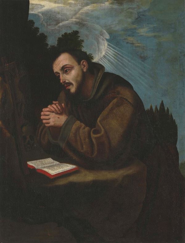 Scuola toscana del XVII secolo San Francesco in eremitaggio
