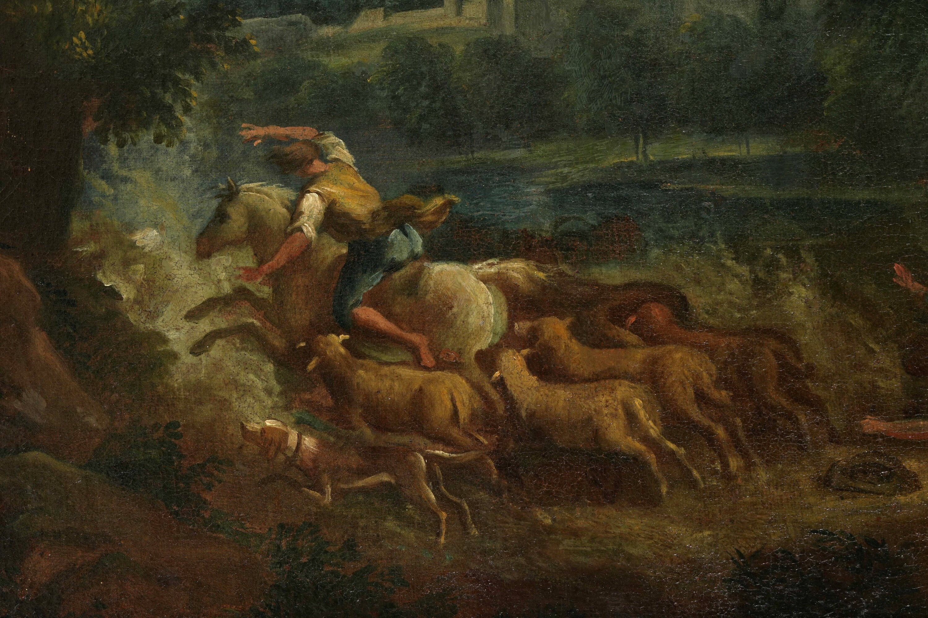 Scuola veneta del XVIII secolo Paesaggio con fulmine