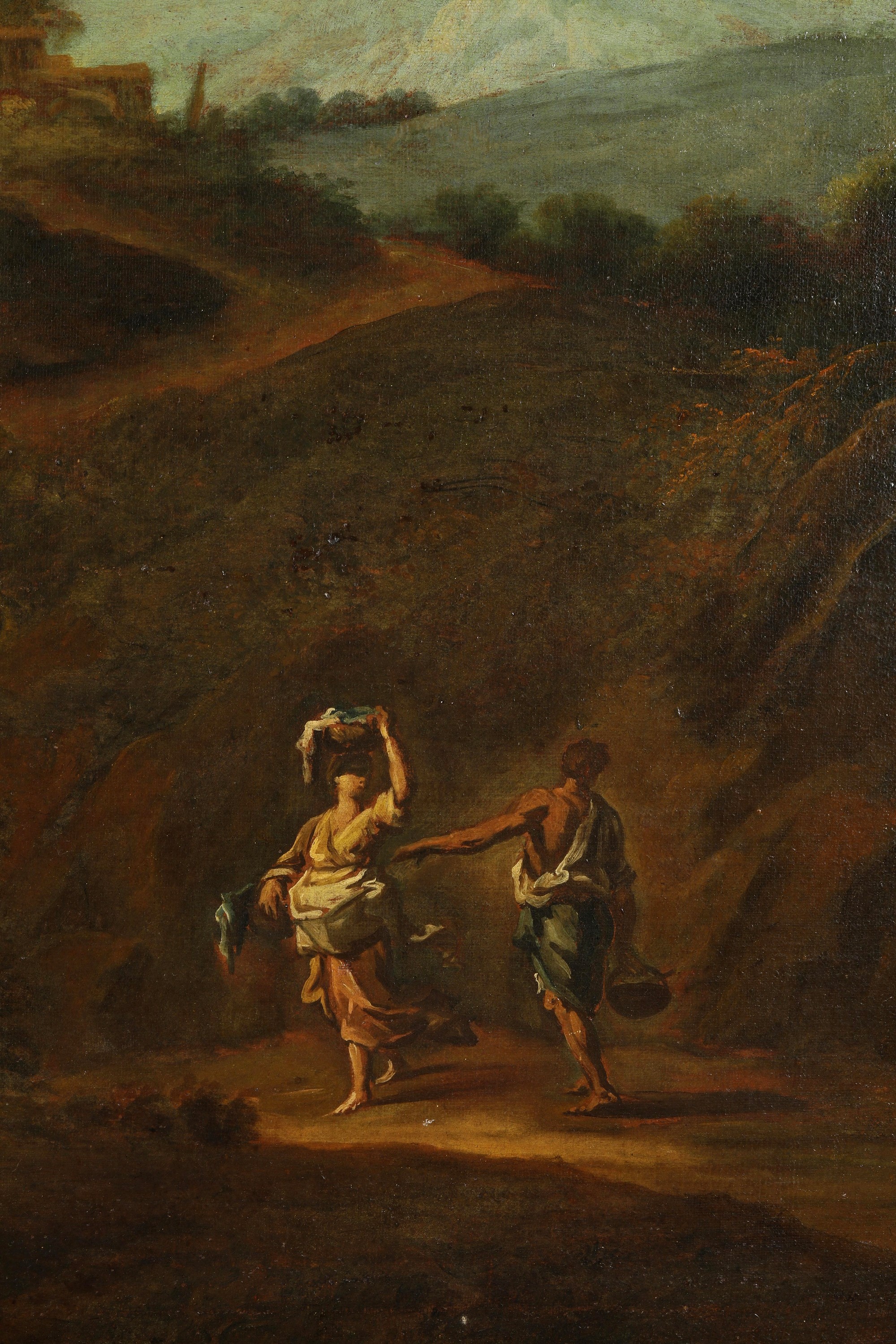 Carlo Antonio Tavella - Paesaggio con figure, olio su tela