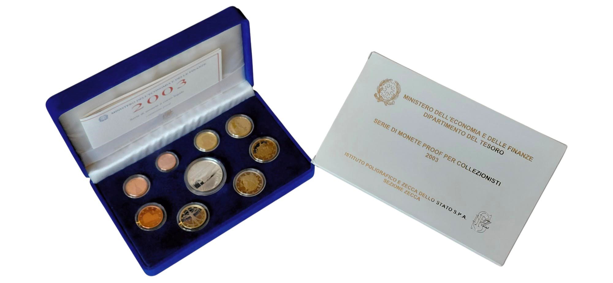 Italia 2003 - divisionale Euro fondo specchio.