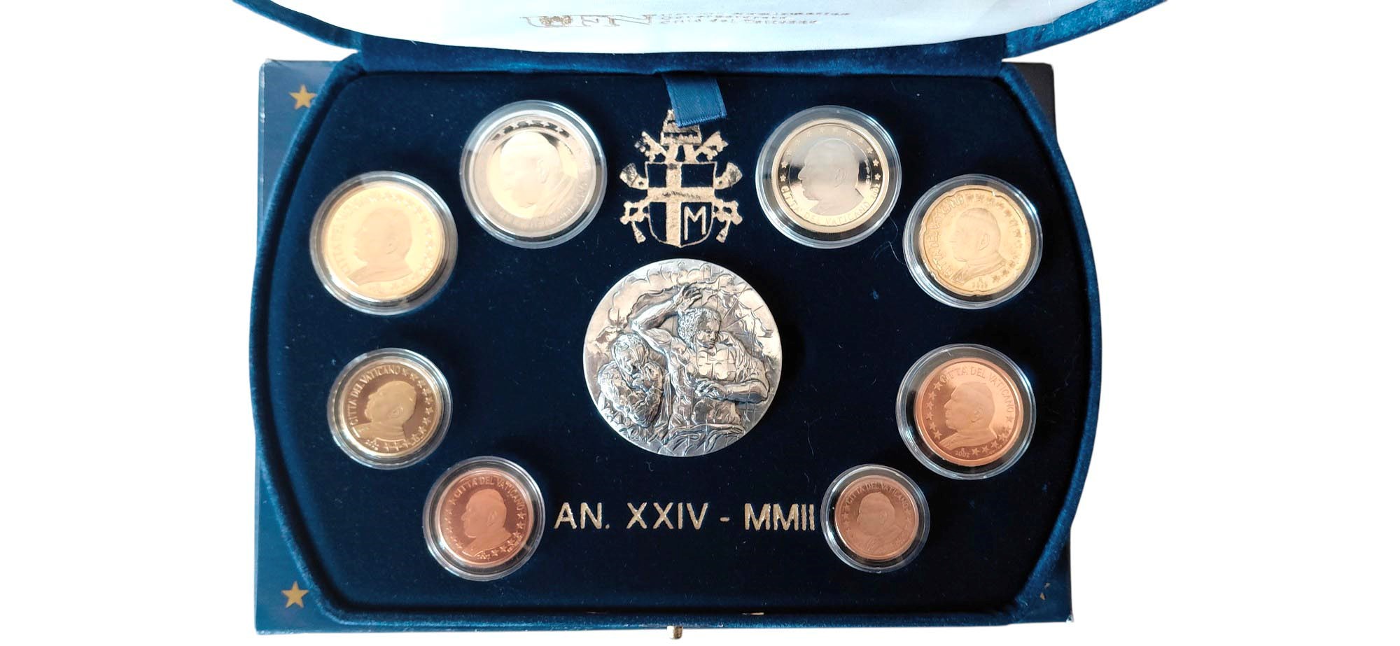 Vaticano 2002 - divisionale Euro fondo specchio.