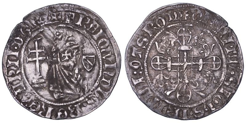 RODI. RAYMOND BERENGER (30º Gran Maestro dell'Ordine dei Cavalieri Ospitalieri di Rodi e Malta), 1365-1374.,   Gigliato.  - Auction Numismatics - Cambi Casa d'Aste