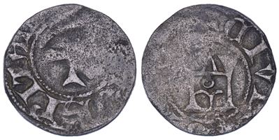 Moneta, Imitazione orientale del denaro della Repubblica di Genova, 1319-1360