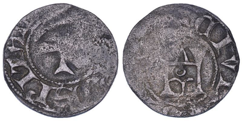 RODI. CAVALIERI OSPITALIERI. Imitazione orientale del denaro della Repubblica di Genova, 1319-1360.  - Asta Numismatica - Cambi Casa d'Aste