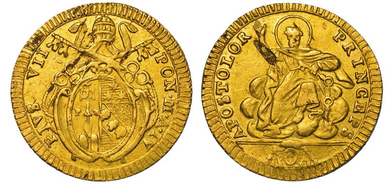 STATO PONTIFICIO. PIO VII, 1800-1823. Doppia romana A. IV. Roma.  - Asta Numismatica Light - Cambi Casa d'Aste