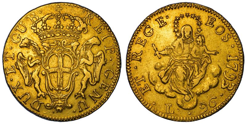 GENOVA. DOGI BIENNALI E GOVERNATORI DELLA REPUBBLICA, 1528-1797. SERIE DELLA III FASE, 1637-1797.   96 Lire 1793.  - Asta Numismatica - Cambi Casa d'Aste