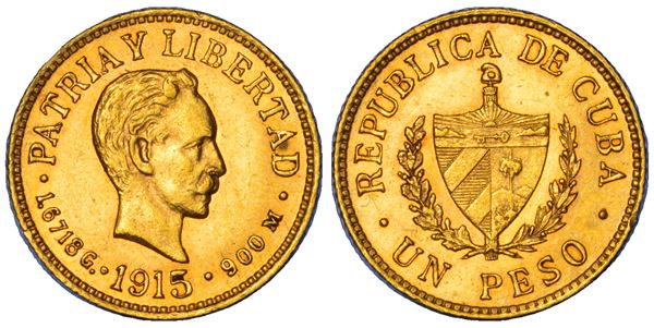 CUBA. PRIMERA REPUBLICA, 1902-1962. Peso 1915.