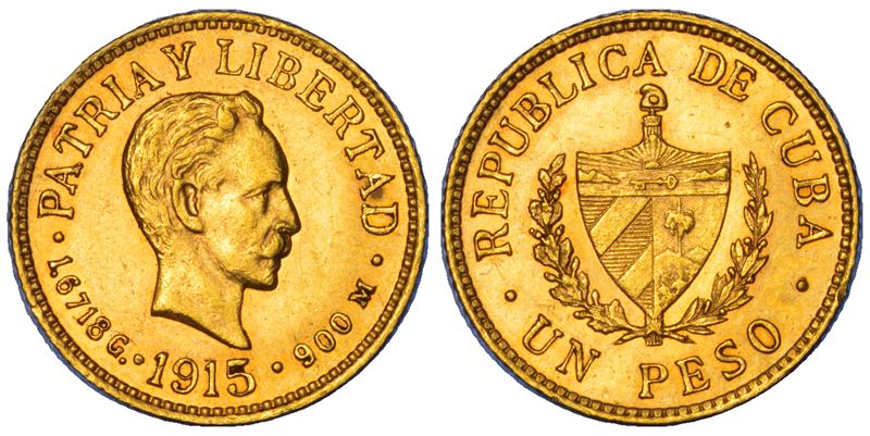 CUBA. PRIMERA REPUBLICA, 1902-1962. Peso 1915.  - Auction Numismatics - Cambi Casa d'Aste