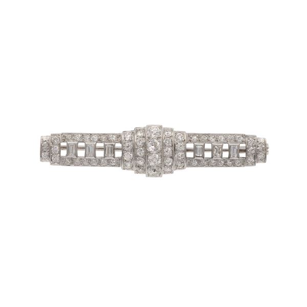 Diamond and platinum brooch