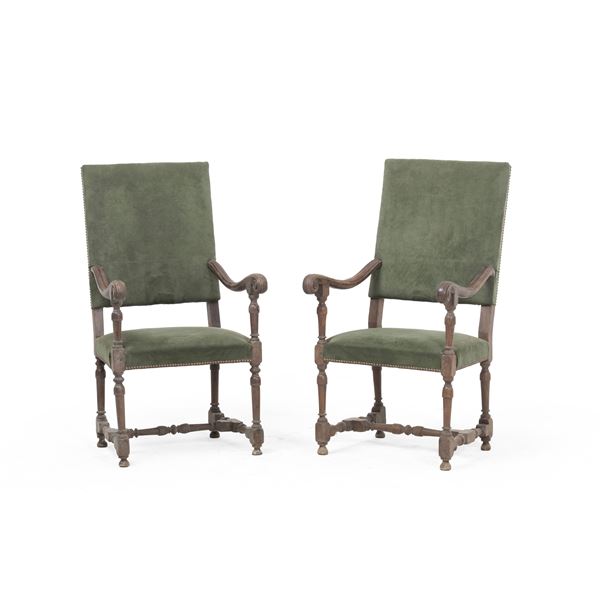 Coppia di seggioloni. XVII-XVIII secolo