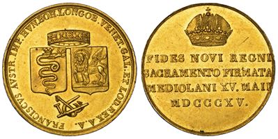 Francesco I d'Austria-Lorena, Medaglia commemorativa del Giuramento delle Province Lombarde, 1815