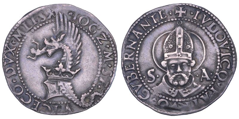 MILANO. GIAN GALEAZZO MARIA SFORZA - REGGENZA DI LUDOVICO MARIA SFORZA, 1480-1494. Grosso da 5 soldi.  - Auction Numismatics - Cambi Casa d'Aste