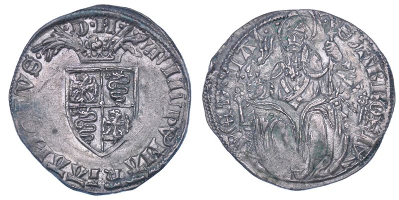 MILANO. FILIPPO MARIA VISCONTI, 1412-1447. Grosso da 2 Soldi.  - Asta Numismatica - Cambi Casa d'Aste