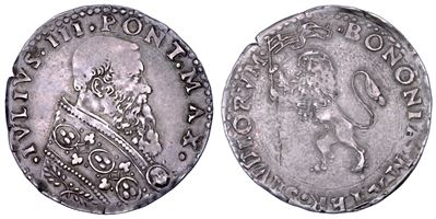 Giulio III, Medaglia commemorativa con busto a destra, 1550-1555