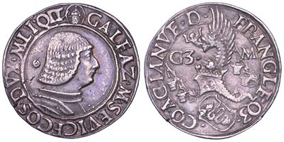 Sforza, Galeazzo Maria, Testone (Lira o Grosso da 20 Soldi), 1466-1476