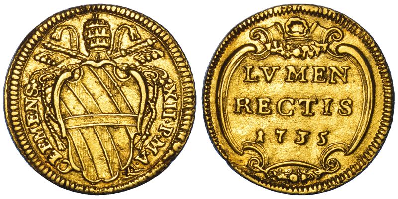 STATO PONTIFICIO. CLEMENTE XII, 1730-1740. Scudo d'oro 1735/A. V.  - Auction Numismatics - Cambi Casa d'Aste