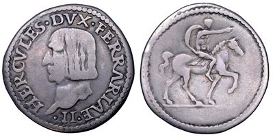 Ercole I d'Este, Testone (o Quarto) della città di Ferrara, 1471-1505