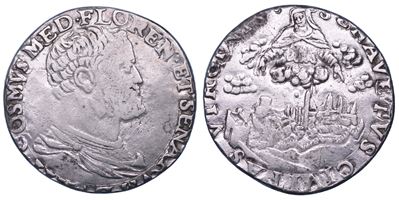 Cosimo I de' Medici, Testone, Siena, 1557-1569