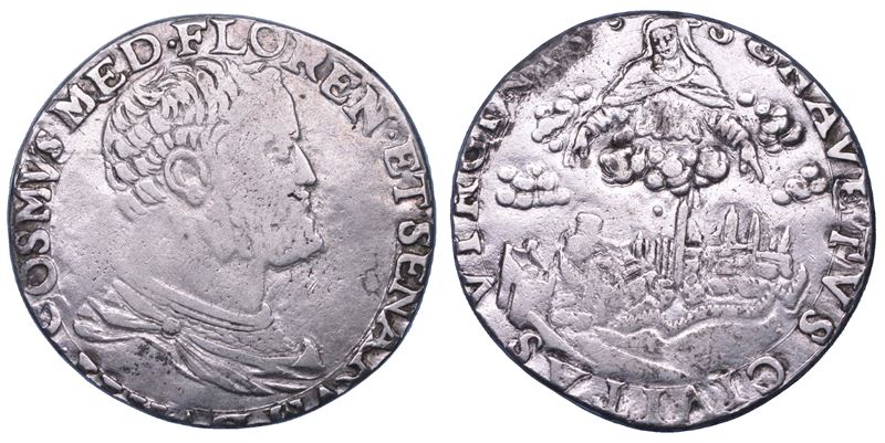 SIENA. COSIMO I DE' MEDICI, 1557-1569. Testone.  - Auction Numismatics - Cambi Casa d'Aste