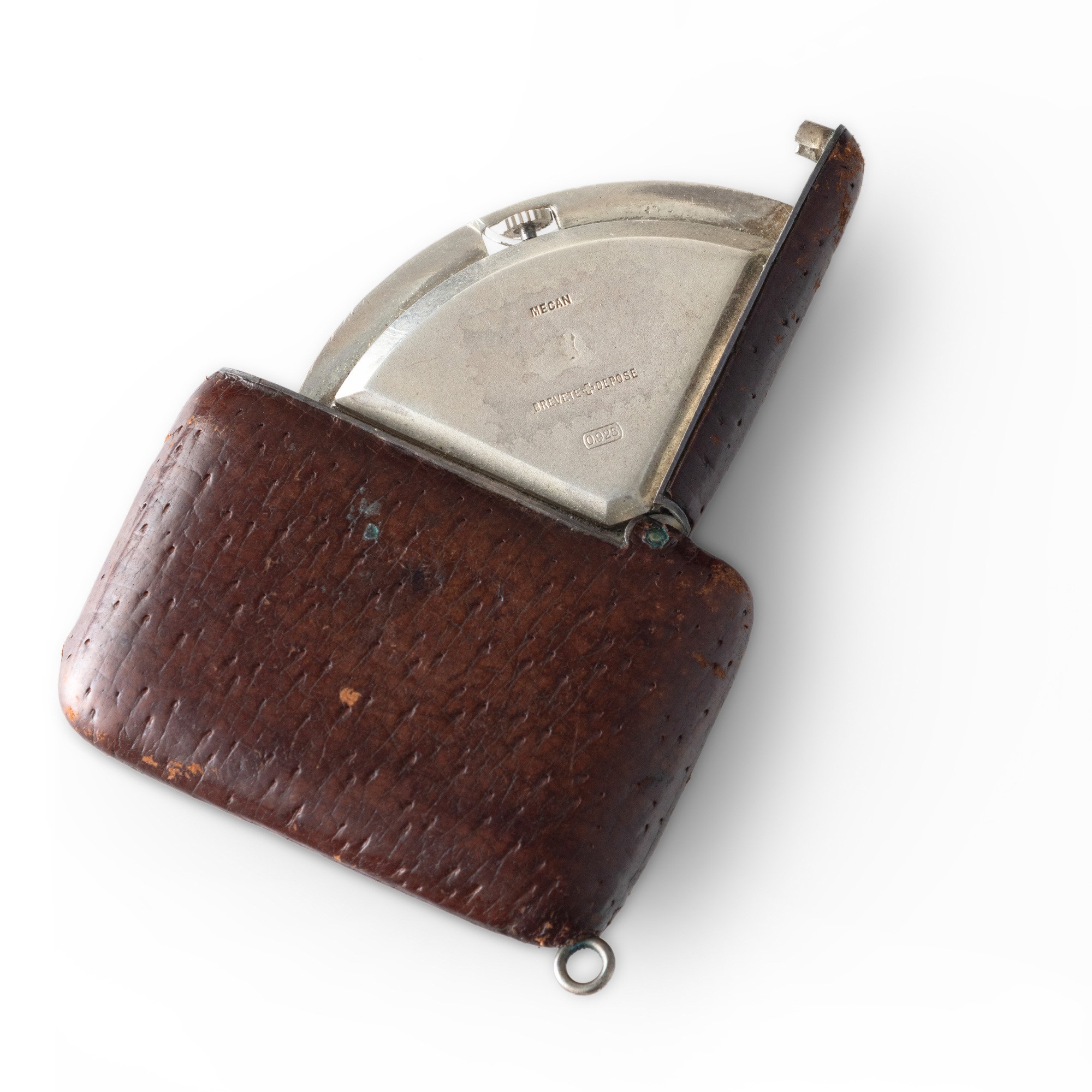 Henri Blanc - Orologio da borsetta in argento con quadrante triangolare argenté