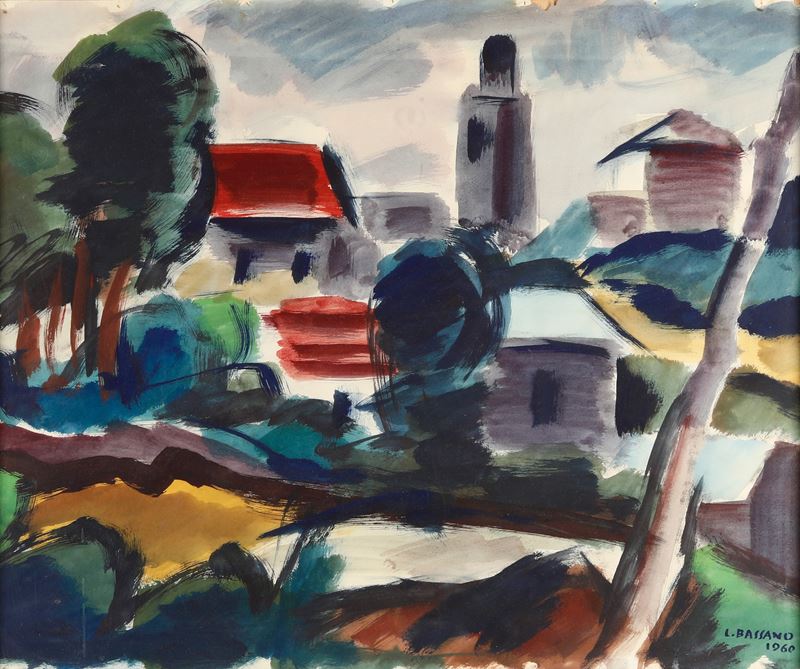 Luigi Bassano : Paesaggio  - Asta Dipinti del XIX-XX Secolo - Cambi Casa d'Aste