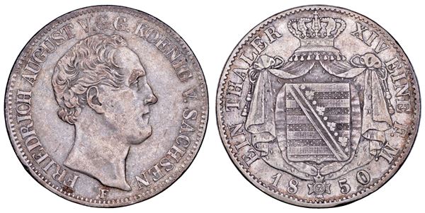 GERMANIA - SASSONIA ALBERTINA. FRIEDRICH AUGUST II, 1836-1854. Taler 1850. Dresden.