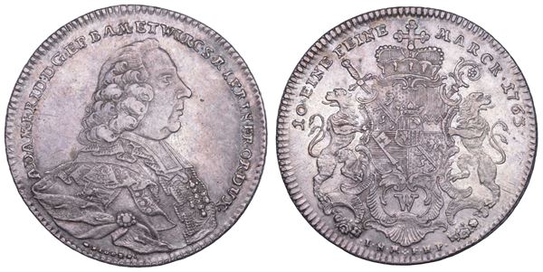 GERMANIA - WURZBURG. ADAM FRIEDRICH VON SEINSHEIM, 1755-1779. Taler 1763.