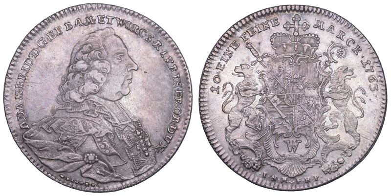 GERMANIA - WURZBURG. ADAM FRIEDRICH VON SEINSHEIM, 1755-1779. Taler 1763.  - Asta Numismatica - Cambi Casa d'Aste