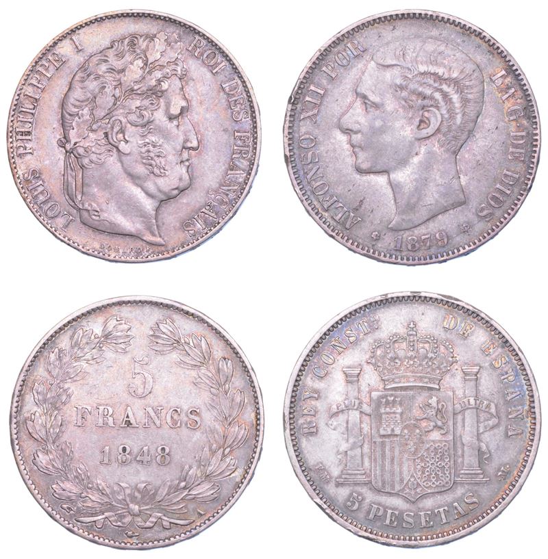 FRANCIA E SPAGNA. Lotto di due monete.  - Auction Light Numismatics - Cambi Casa d'Aste