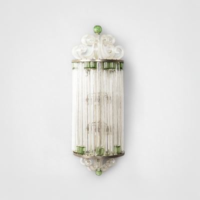 Lampada da parete in vetro di Murano e metallo