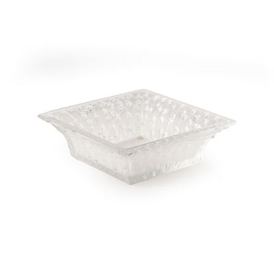 Lalique, Posacenere in cristallo inciso, Francia, XX secolo