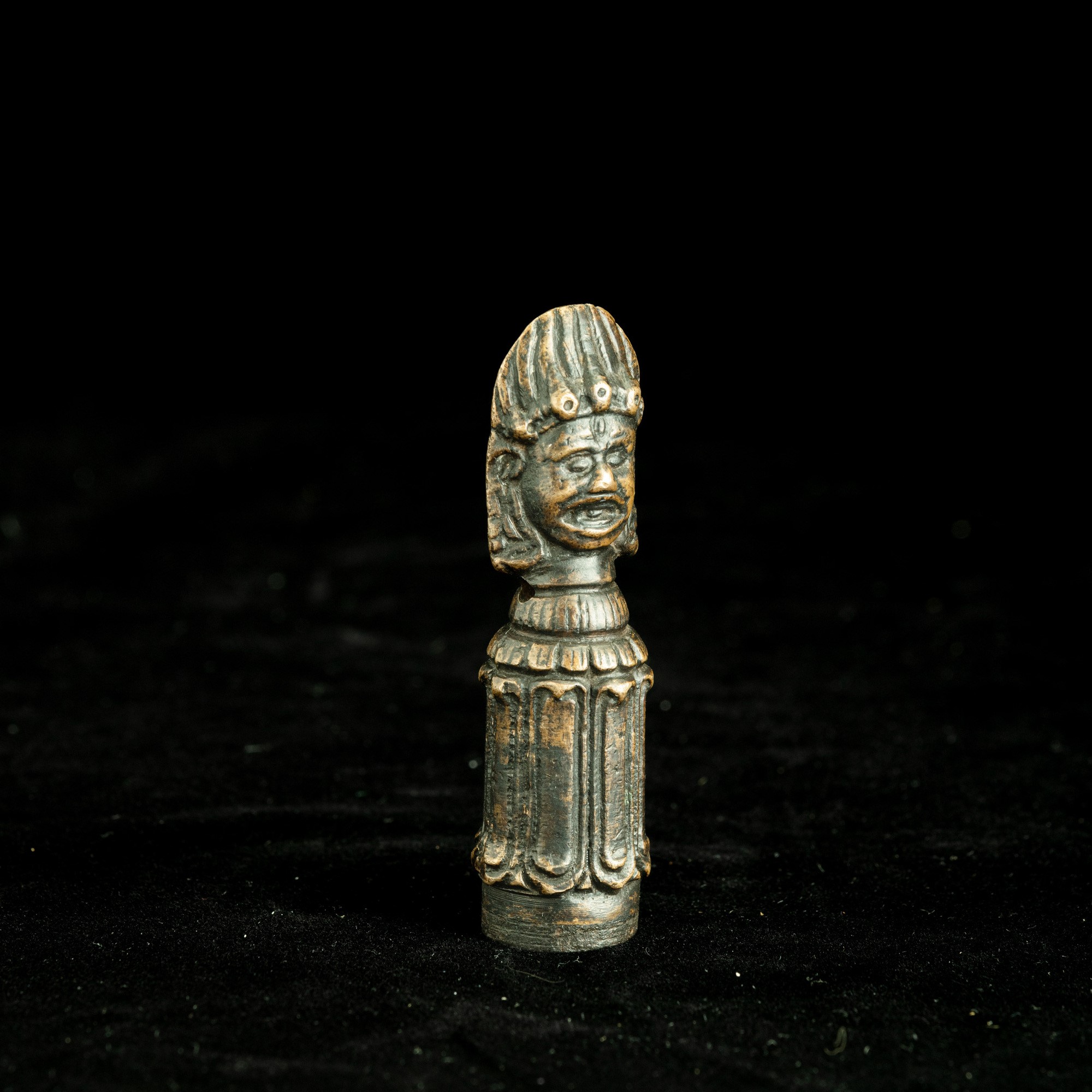 Phurba in bronzo raffigurante Mahakala, Tibet, XIX secolo