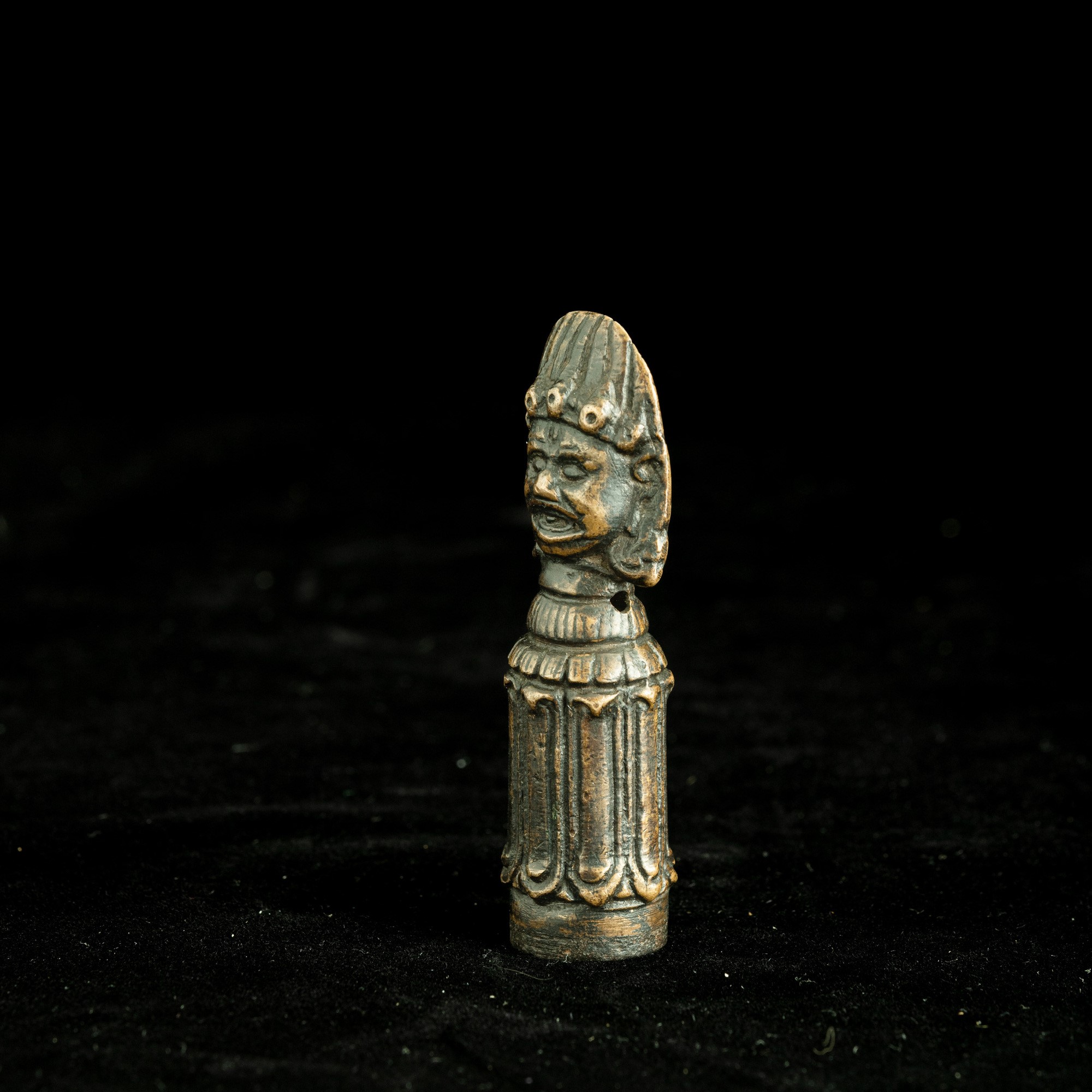 Phurba in bronzo raffigurante Mahakala, Tibet, XIX secolo