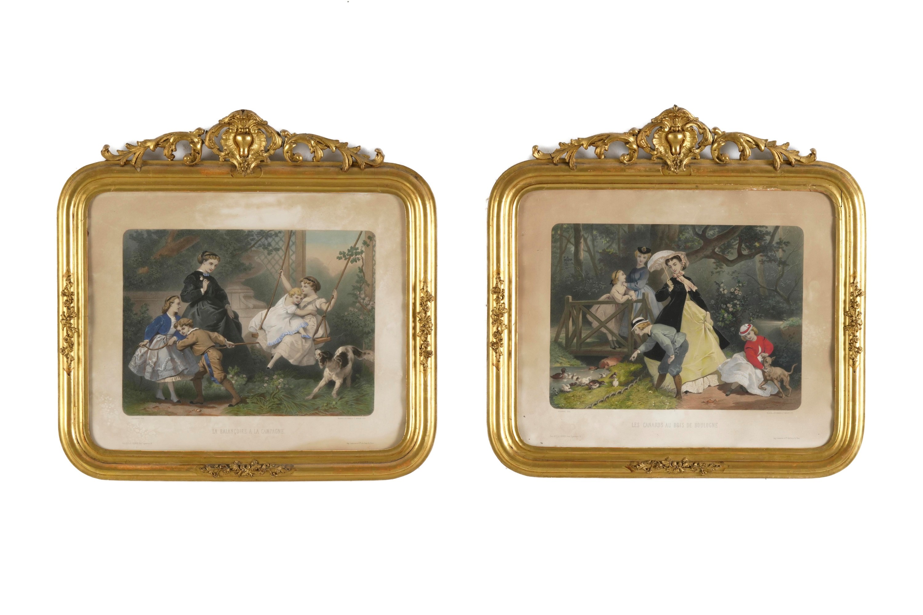Artista francese del XIX secolo, Serie di quattro stampe con scene di genere