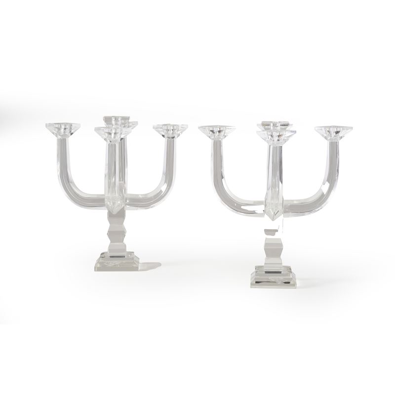 Coppia di candelabri in vetro  - Asta Antiquariato - Cambi Casa d'Aste
