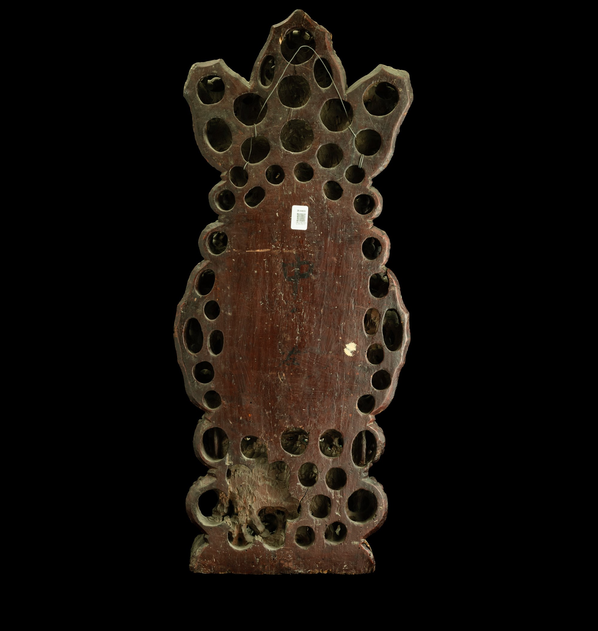 Cina, Dinastia Ming (XVII secolo), Tempietto con figura di Buddha stante su animale fantastico, l...