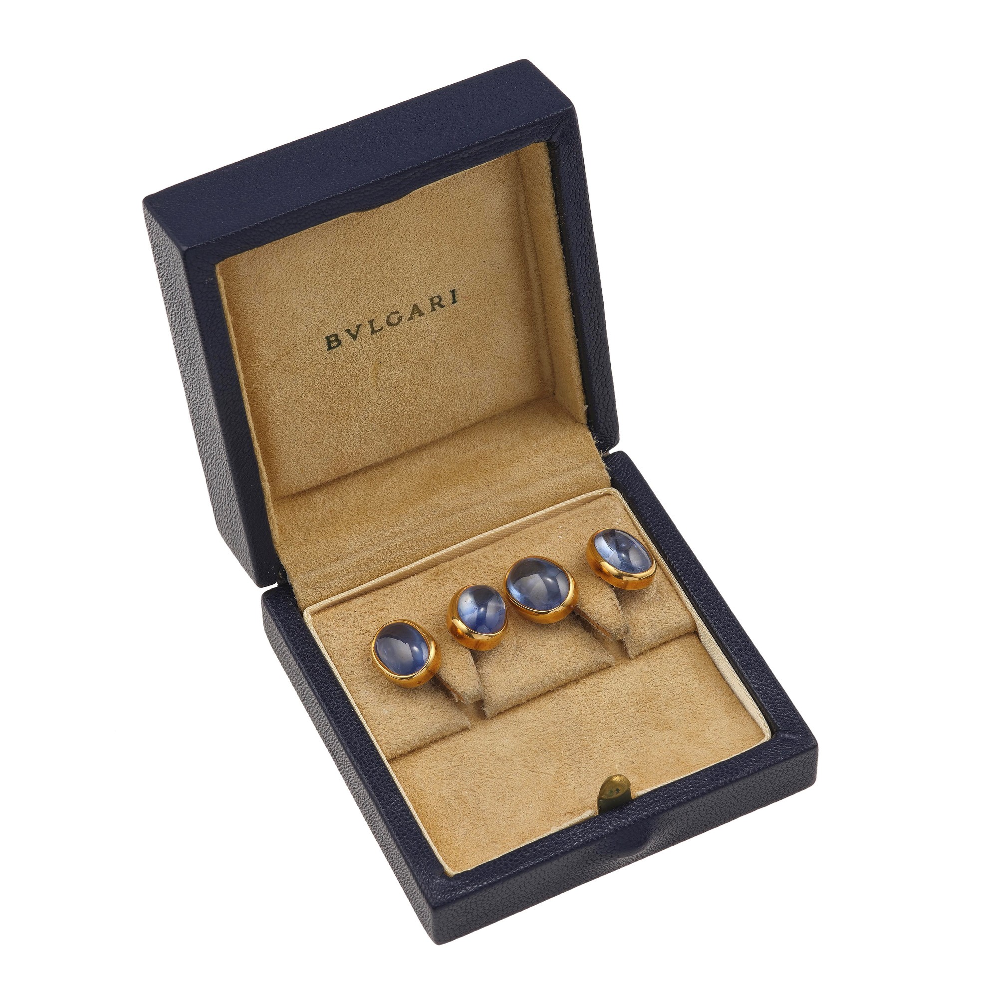 Bulgari. Bottoni da Polso con Zaffiri Taglio Cabochon