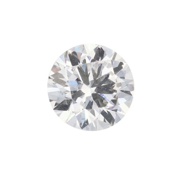 Diamante taglio brillante di ct 3.21, colore F, caratteristiche interne SI1, fluorescenza nulla<BR>
