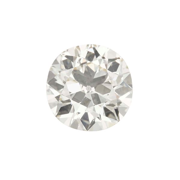 Old-cut diamond weighing 4.02 carats, colour U-V, clarity VS1, fluorescence none. Gemmological Report R.A.G. Torino n. DV26031