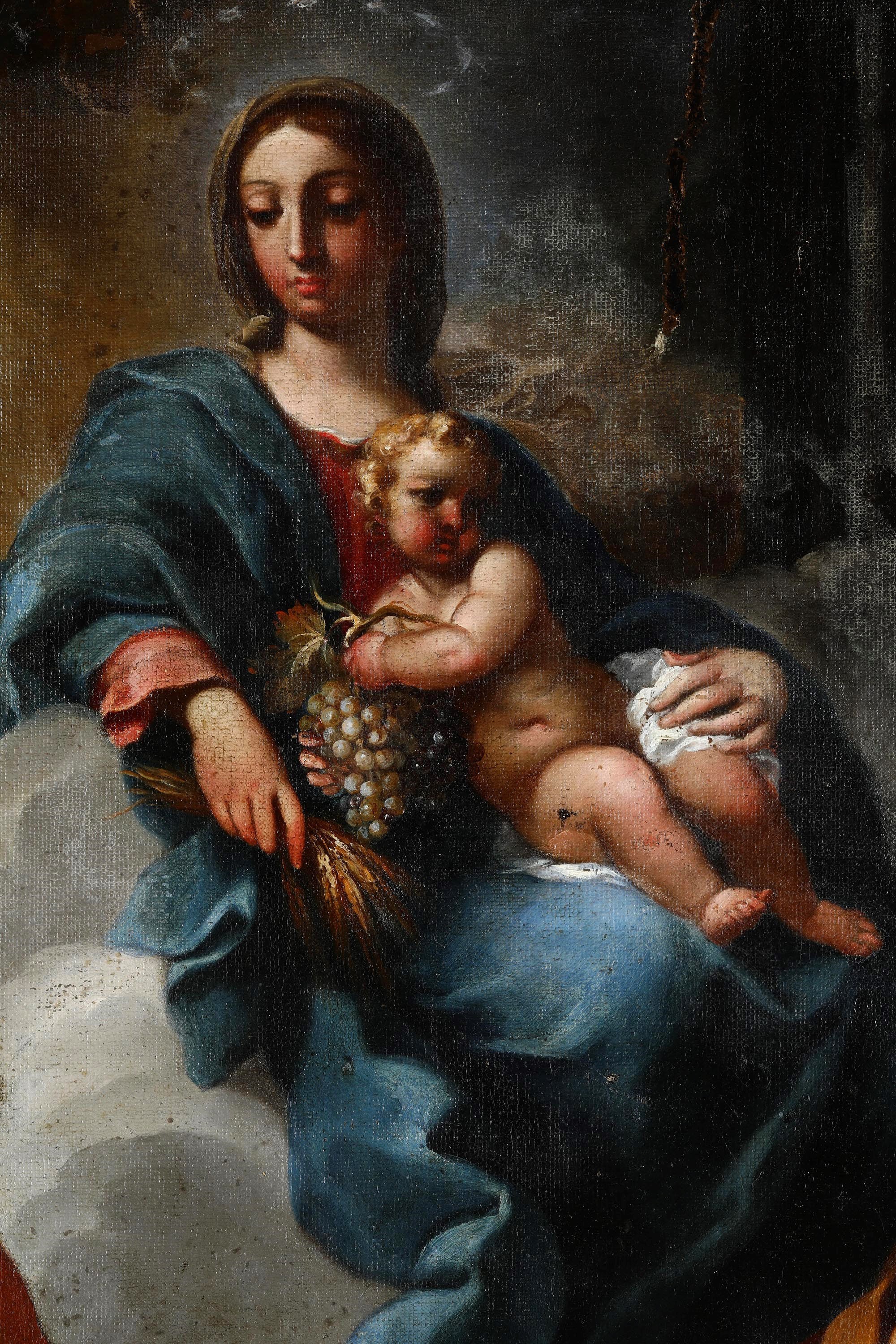 Carlo Maratta - Madonna col Bambino in gloria tra San Pietro e San Giovanni Battista
