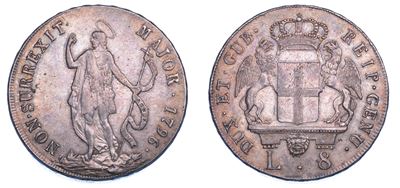 Genova, Dogi biennali; 8 Lire (1796), argento